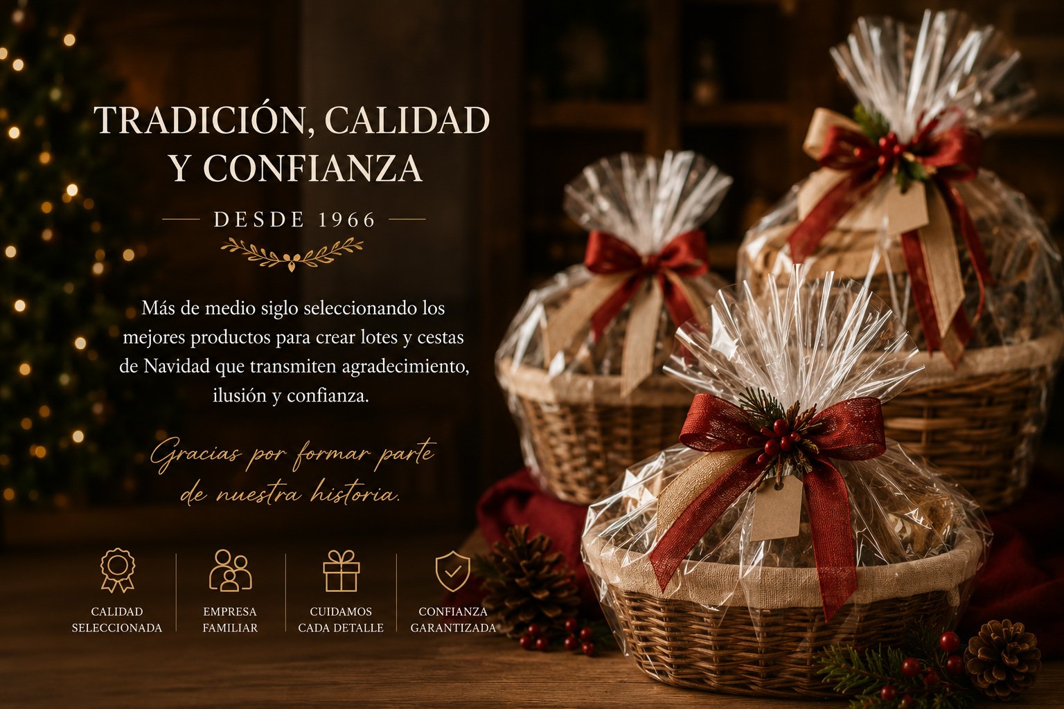 Lotes, Cestas y Regalos — Tradición, calidad y confianza desde 1966