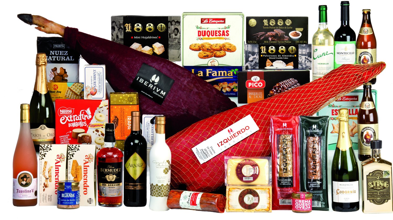Baúl Madera Surtido con Jamón Ibérico de Cebo de Salamanca — Ref. 308